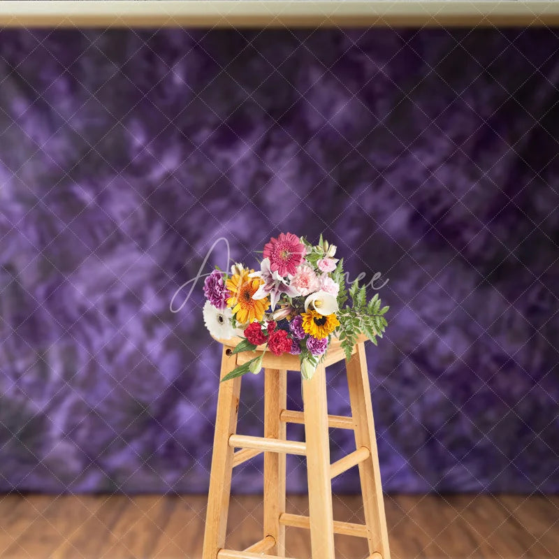 Aperturee - Aperturee Abstract Textured Purple and Dark Mottled Photography Backdrop Artistic Studio Background for Professional Portraits
