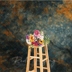 Aperturee - Aperturee Abstract Textured Stone Photography Backdrop with Dark Teal and Rusty Orange Hues Rustic Fine Art Studio Prop