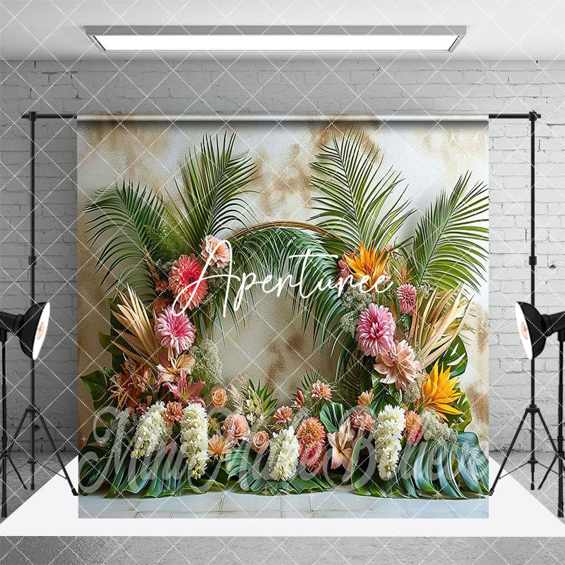 Aperturee - Aperturee Abstract Wall Tribal Leaves Floral Room Set Backdrop