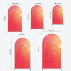 Aperturee - Aperturee Abstract Watercolor Gradient Arch Backdrop Red and Orange Sunset Style Birthday Party Photo Background