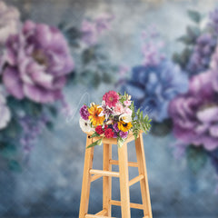 Aperturee - Aperturee Aesthetic Elegant Painting Purple Floral Backdrop