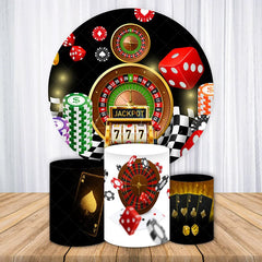 Aperturee - Aperturee Alaska Casino Lucky 7 Round Birthday Backdrop Kit