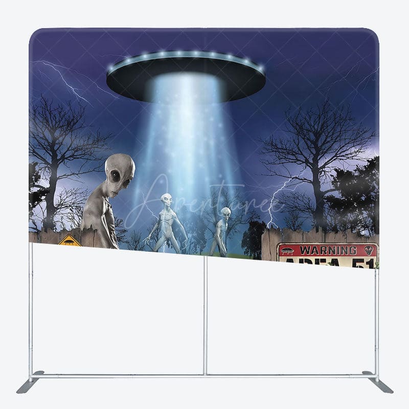 Aperturee - Aperturee Alien Forest Halloween Night Square Tension Backdrop