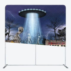 Aperturee - Aperturee Alien Forest Halloween Night Square Tension Backdrop