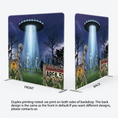 Aperturee - Aperturee Alien Forest Halloween Night Square Tension Backdrop