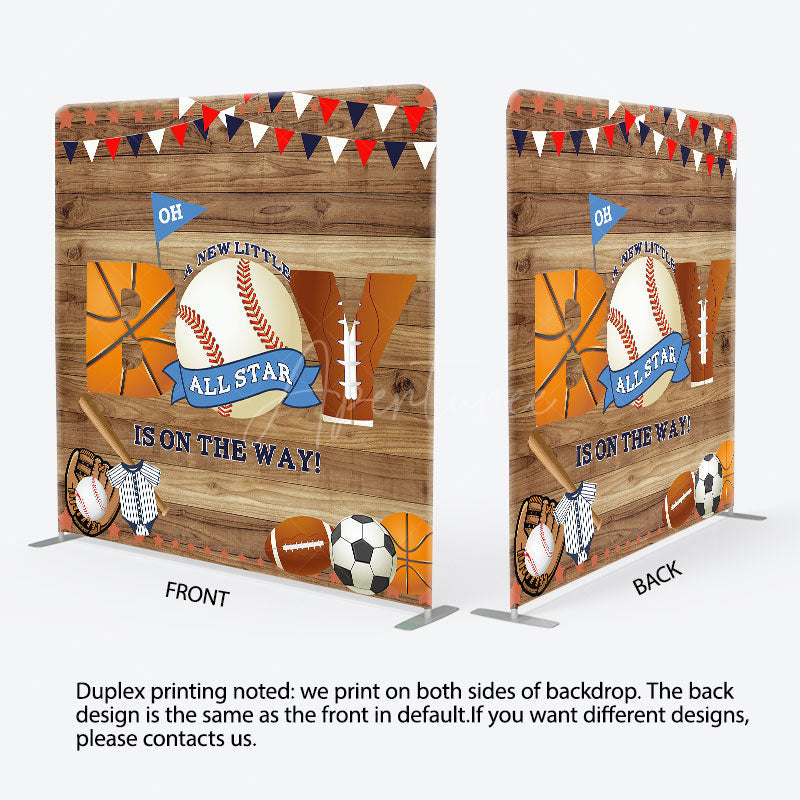 Aperturee - Aperturee All Star Wooden Baby Shower Square Tension Backdrop