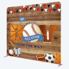 Aperturee - Aperturee All Star Wooden Baby Shower Square Tension Backdrop