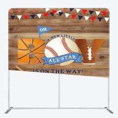 Aperturee - Aperturee All Star Wooden Baby Shower Square Tension Backdrop