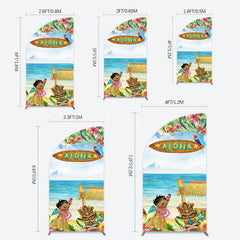 Aperturee - Aperturee Aloha Hawaiian Summer Beach Birthday Half Moon Arch Backdrop