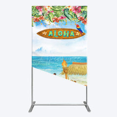 Aperturee - Aperturee Aloha Hawaiian Summer Beach Birthday Rectangle Backdrop