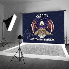 Aperturee - Aperturee America 250 Years of Freedom Eagle Shield Backdrop 1776 to 2026 Patriotic Independence Background