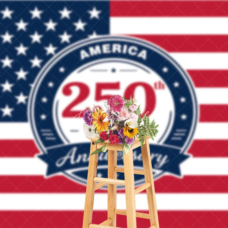 Aperturee - Aperturee America 250th Anniversary USA Flag Backdrop 1776 to 2026 Independence Day Party Celebration Background
