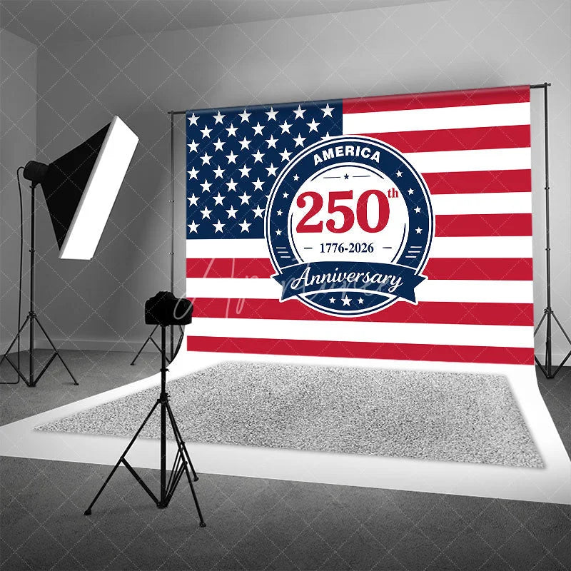 Aperturee - Aperturee America 250th Anniversary USA Flag Backdrop 1776 to 2026 Independence Day Party Celebration Background