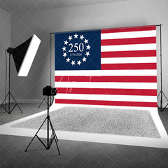Aperturee - Aperturee American 250th Anniversary Thirteen Stars USA Flag Backdrop 1776 to 2026 Patriotic Party Background