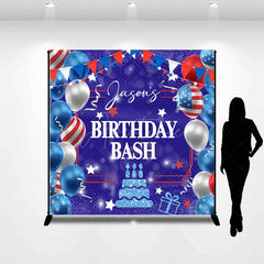 Aperturee - Aperturee American Flag Balloon Custom Photo Birthday Backdrop
