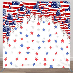 Aperturee - Aperturee American Flag Balloon Stars Square Tension Backdrop