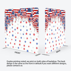 Aperturee - Aperturee American Flag Balloon Stars Square Tension Backdrop