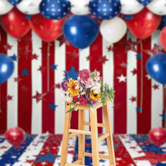 Aperturee - Aperturee American Flag Balloons Birthday Cake Smash Backdrop
