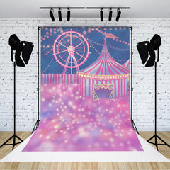Aperturee - Aperturee Amusement Park Bokeh Birthday Cake Smash Backdrop