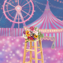 Aperturee - Aperturee Amusement Park Bokeh Birthday Cake Smash Backdrop