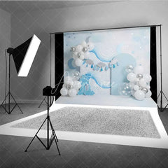 Aperturee - Aperturee Aquarius Zodiac Photography Backdrop Water Goddess and Blue Waves Birthday Background