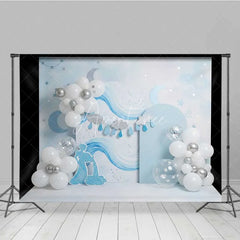 Aperturee - Aperturee Aquarius Zodiac Photography Backdrop Water Goddess and Blue Waves Birthday Background