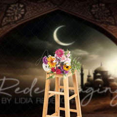 Aperturee - Aperturee Arabian Night Moon Castle Architecture Photo Backdrop