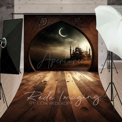 Aperturee - Aperturee Arabian Night Moon Castle Architecture Sweep Backdrop