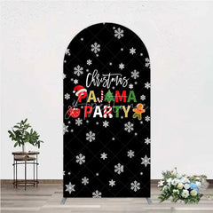 Aperturee - Aperturee Arch Backdrop Christmas Pajama Party Winter Gingerbread Man Cocoa Snowflake Arch Cover
