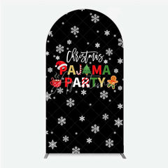 Aperturee - Aperturee Arch Backdrop Christmas Pajama Party Winter Gingerbread Man Cocoa Snowflake Arch Cover