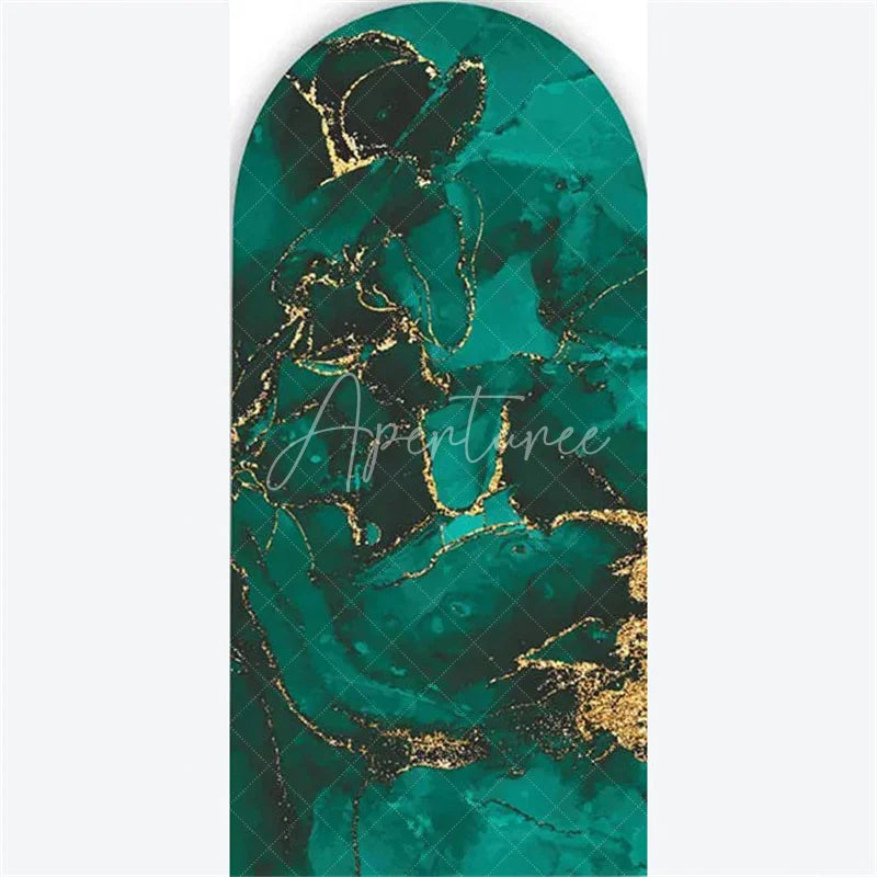 Aperturee - Aperturee Arch Backdrop Pink Marble Silver Glitter Abstract Fluid Art White Roses Arch Cover