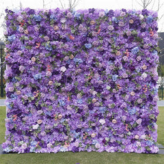 Aperturee - Aperturee Artificial Wall Plant Purple Floral Party Decor
