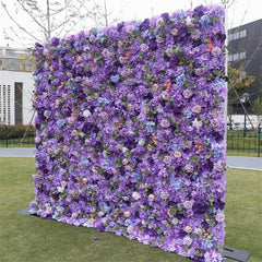 Aperturee - Aperturee Artificial Wall Plant Purple Floral Party Decor
