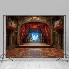 Aperturee - Aperturee Auditorium Stage Curtain Old Style Photo Backdrop