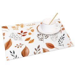 Aperturee - Aperturee Autumn Fallen Leaves Fine Art Set of 4 Placemats