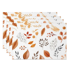 Aperturee - Aperturee Autumn Fallen Leaves Fine Art Set of 4 Placemats
