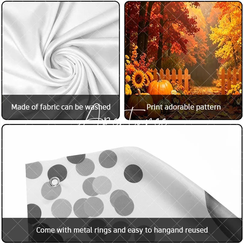 Aperturee - Aperturee Autumn Forest Path with Pumpkins and Fall Leaves Garage Door Banner Thanksgiving Halloween Decor.