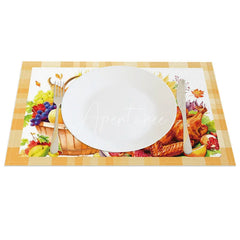 Aperturee - Aperturee Autumn Harvest Sunflower Set of 4 Placemats Yellow Floral Decor for Rustic Farmhouse Thanksgiving Table