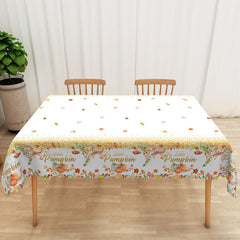 Aperturee - Aperturee Autumn Maple Leaves Rectangle Tablecloth in Red and Brown for Fall Season and Thanksgiving Decor