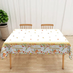 Aperturee - Aperturee Autumn Maple Leaves Rectangle Tablecloth in Red and Brown for Fall Season and Thanksgiving Decor