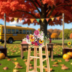 Aperturee - Aperturee Autumn Outdoors Welcome Back To School Photo Backdrop