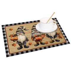 Aperturee - Aperturee Autumn Pumpkin Toys Wood Cartoon Set of 4 Placemats