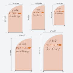 Aperturee - Aperturee Autumn Pumpkin Vibe Sweet Baby Shower Half Moon Arch Backdrop