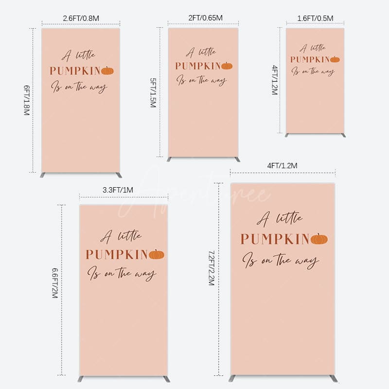 Aperturee - Aperturee Autumn Pumpkin Vibe Sweet Baby Shower Rectangle Backdrop