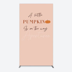 Aperturee - Aperturee Autumn Pumpkin Vibe Sweet Baby Shower Rectangle Backdrop