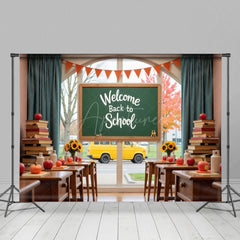 Aperturee - Aperturee Autumn Welcome Back To School Classroom Photo Backdrop