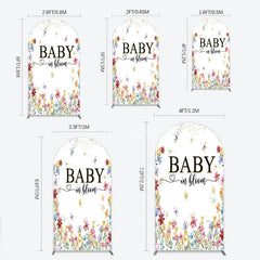Aperturee - Aperturee Baby In Bloom Arch Backdrop Wildflower Butterfly Party Decoration Spring Garden Floral Background