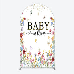 Aperturee - Aperturee Baby In Bloom Arch Backdrop Wildflower Butterfly Party Decoration Spring Garden Floral Background