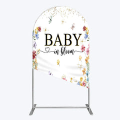 Aperturee - Aperturee Baby In Bloom Arch Backdrop Wildflower Butterfly Party Decoration Spring Garden Floral Background