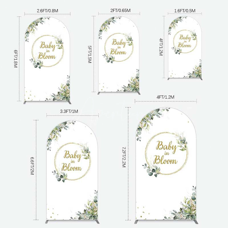 Aperturee Aperturee Baby In Bloom Greenery Baby Shower Arch Backdrop